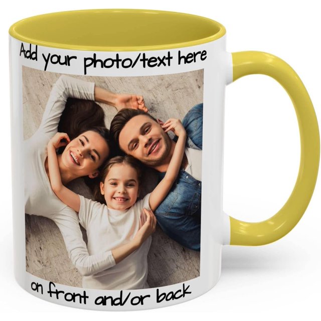 Custom Mug with Picture or Text, Personalized Mug, 11oz, Microwave & Dishwasher Safe Ceramic Mug