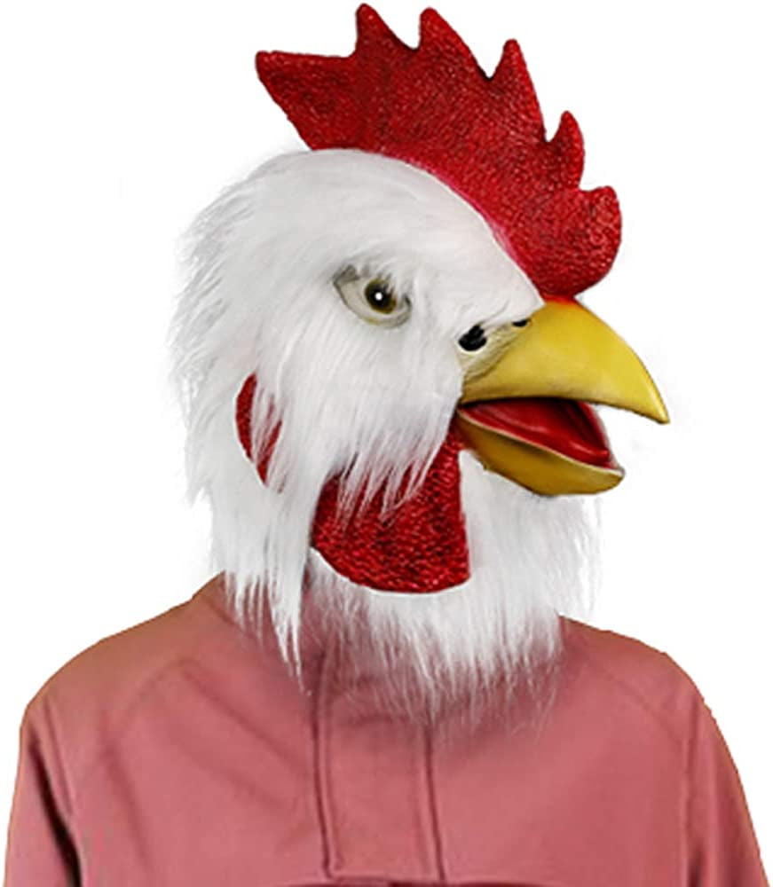 Chicken Head Mask Rooster Hat Animal Bird Christmas Turkey Stag Costume Access 