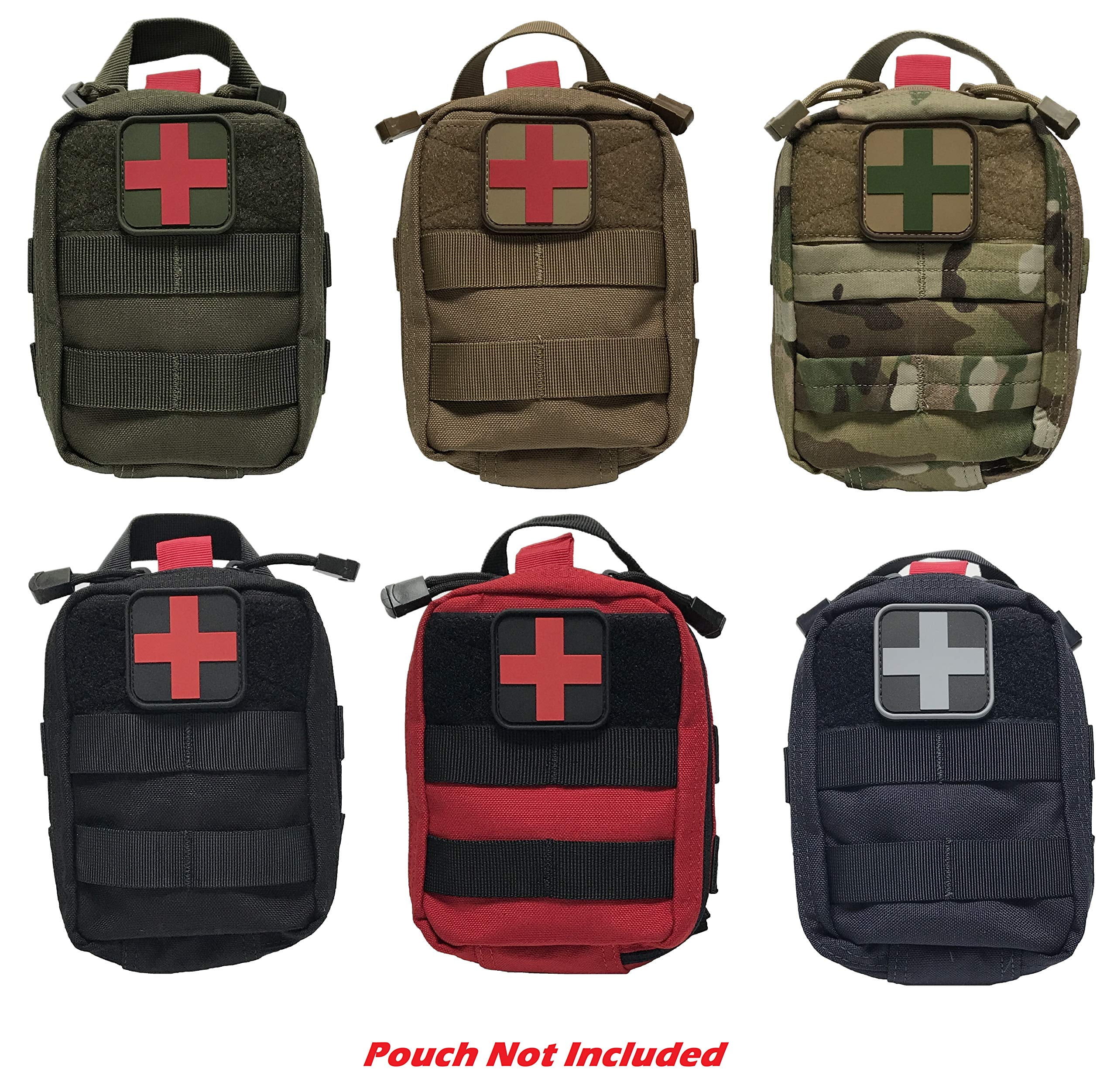 Medic Red Cross Patch, First Aid Morable Patch Perfect for Tactical IFAK,  EMT Trauma Pouch 1.5-Inch 3D High Relief Patch Nurse Doctor Emergency 6 Pcs
