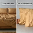 thumbnail image 5 of Weddingly certified 100% Giza egyptian cotton sheets|4 piece set|Deep pocket|Extra Long staple|Sateen Weave|High fabric strength,Uniform &soft|Wrinkle free|(Twin XL,Taupe), 5 of 5