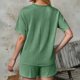 thumbnail image 4 of Conjunto de 2 piezas para mujer: top de cuello redondo y manga corta y pantalones cortos holgados, 4 of 8
