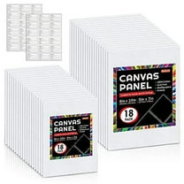 Shuttle Art Painting Canvas Panels, 36 Pack, 5x7, 8x10in (18 of Each), 100% Cotton, Primed White Canvas Boards for Painting, Blank Canvases for Kids, Adults, Artists for Acrylic and Oil Painting