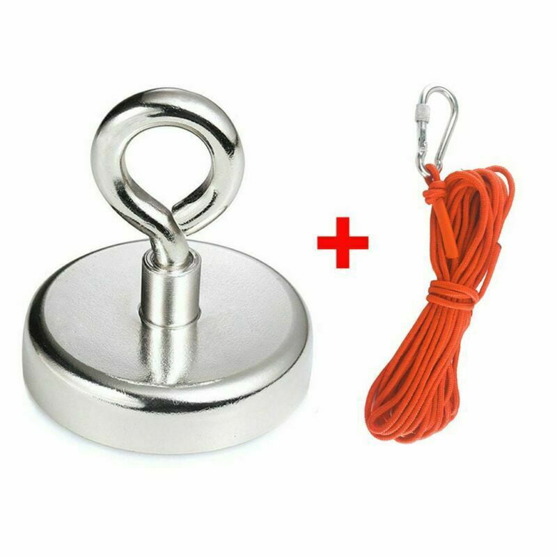Details about   660LBS Pulling Force Round Double Sided Fishing Magnet Super Strong Neodymium US 