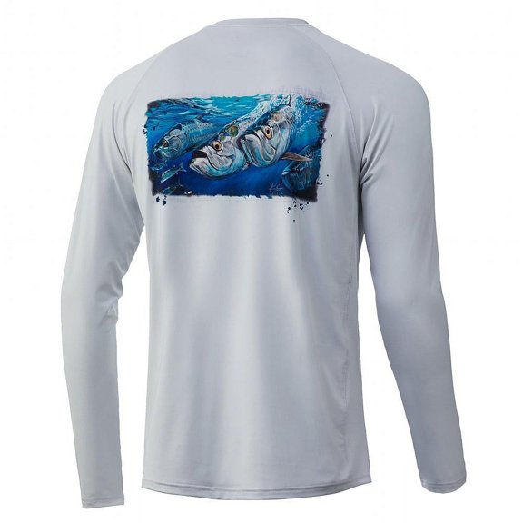 Huk Men's KC Tarpon Pursuit Performance Shirt (Tarpon - Glacier, Medium)
