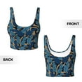 thumbnail image 3 of Sikiie Blue Leaves A Print Strappy Sports Bra for Women Padded Push Up Sports Bra Athletic Running Sports Bra Workout Bra Yoga Bra, 3 of 5