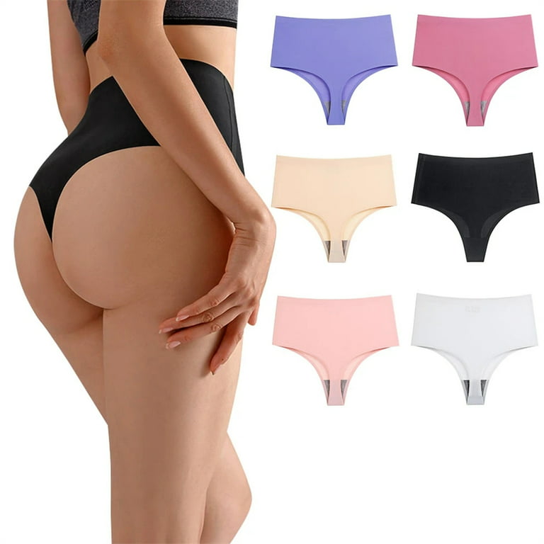VOOPET 3Pack High Waisted Thongs G-String for Women Seamless Underwear No  Show Sexy Breathable Panties 