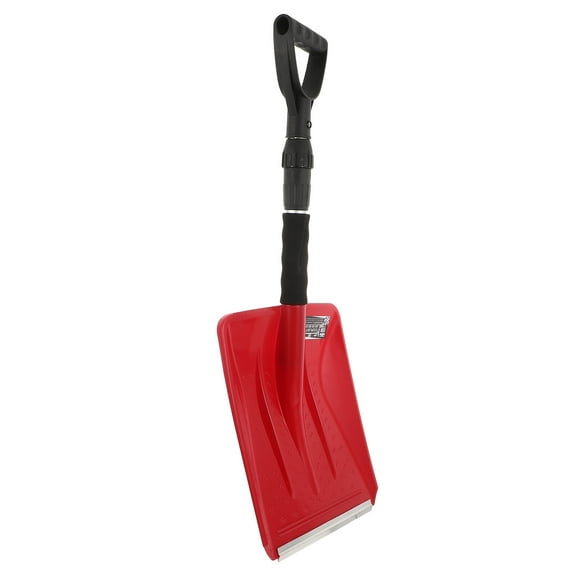 OATIPHO  Snow Shovel, Portable Winter Trowel, Red Metal and Plastic for Car Emergency