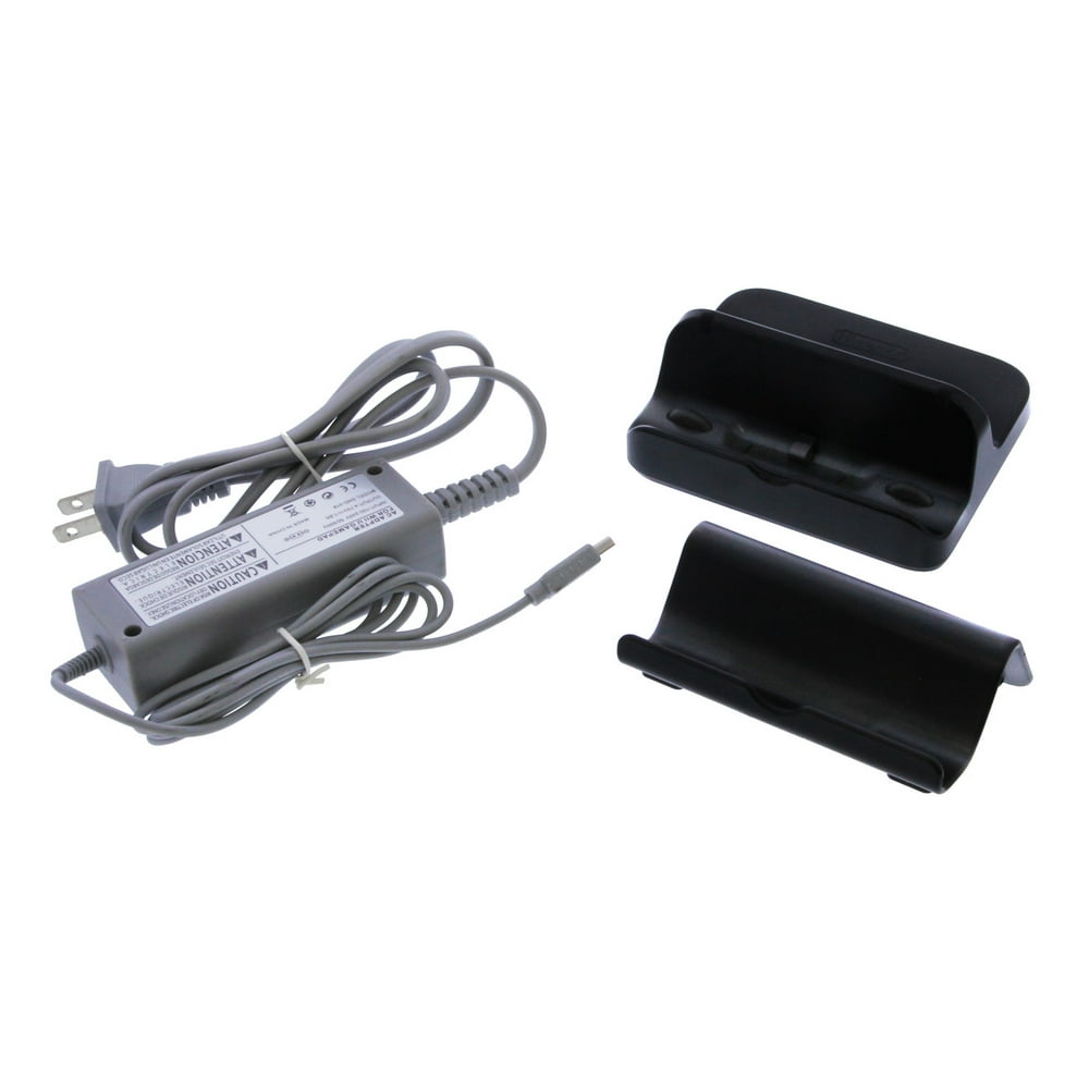 Power AC Charger Adapter for Nintendo Wii U GamePad With Black Cradle & Stand Set Gamepad