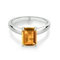 thumbnail image 2 of Gem Stone King 2.33 Ct Octagon Yellow Citrine 10K White Gold Ring, 2 of 4