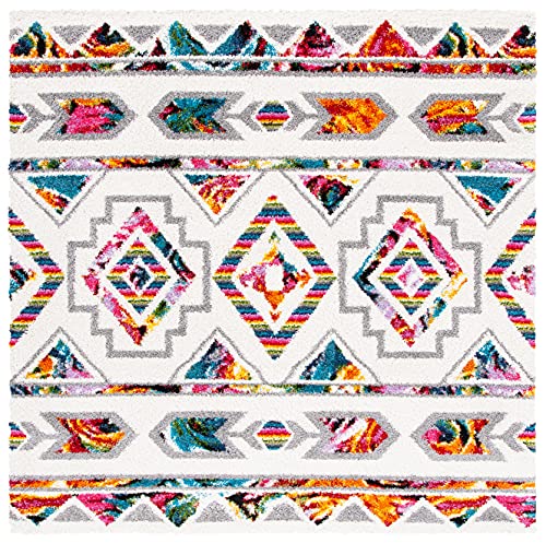 Safavieh Fiesta Shag Teppichläufer – Cremefarben/Mehrfarbig, 70x20cm, Superweicher Flor Für Wohnzimmer & Co.