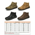 thumbnail image 2 of Woobling Men Comfortable Bootie Outdoor Retro Hook And Loop Non Slip Leather Shoes Khaki Green 10, 2 of 9