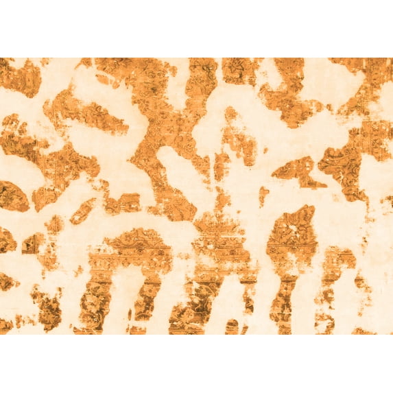 Ahgly Company Indoor Rectangle Abstract Orange Modern Area Rugs, 2' x 3'