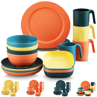 Camco 53315 Life is Better at the Campsite 12-Piece Dishware Set