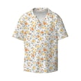 thumbnail image 5 of Daiia Floral1 Men's Linen Shirts Short Sleeve Casual Shirts Button Down Shirt for Men Beach Summer Wedding Shirt-Medium, 5 of 6