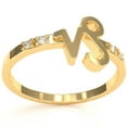 thumbnail image 2 of Capricorn Zodiac Sign Diamond Ring In Solid 14k Yellow Gold, 2 of 6