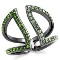 thumbnail image 1 of Women IP Light Black Stainless Steel Ring with Top Grade Crystal in Multi Color - Size 9, 1 of 1