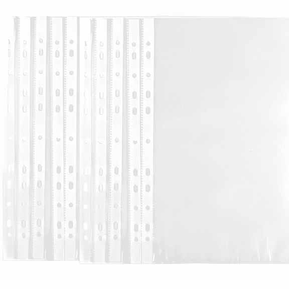 300Pcs Durable Clear Plastic Binder Pockets A4 Size  Storage Bags