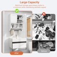 thumbnail image 3 of Over-The-Toilet Bathroom Storage Cabinet with Towel Bar, Space-Saving Wall Mounted Medicine Cabinet , 2 Doors & 1 Adjustable Shelf, Easy Install White Finish for Bathroom, Kitchen, Living Room, 3 of 16
