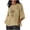 Khaki, variant on YUGYXL Casual Gauze Shirt for Women 3/4 Sleeve Loose Fit Linen Tops Comfy Soft Lightweight Tunic Tee Summer Vacation Blouse Orange M