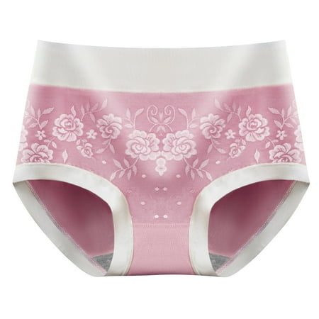 Cotton Panty Underwear Women Breathable Comfortable Briefs High Waist Butt-lifting Everyday Comfort Panties (X-Large  Pink 03)