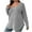 Gray, variant on GigrtiJin Women Long Sleeve Sweater Casual V-Neck Lightweight Tunic Tops Solid Cable Knit Loose Plus Size Blouse