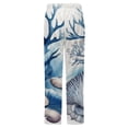 thumbnail image 6 of Ocean Blue Coral Seashell Winter Female Pants Flannel High Waist Women Pants Lady Warm Straight Leg Plush Trousers, 6 of 7