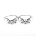 thumbnail image 6 of Uloveido Women's Marquise-Shape CZ Engagement Band Guard Enhancers Silver Stacking Wedding Ring Set Platinum Plated (size 6), 6 of 7
