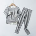 thumbnail image 2 of Kids Boys Girls Thermal Underwear Set Home Wear Unisex Toddler Simple Holiday Sleepwear Pajama 2pcs Set Gray 14-15 Years, 2 of 3