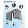 thumbnail image 5 of Outdoor Motorcycle Shed, Portable Storage Shed with Roll-Up Door & Vent, UV-Resistant Storage Sheds for Motorcycle, Firewood, Garden and Tools, 5 of 8