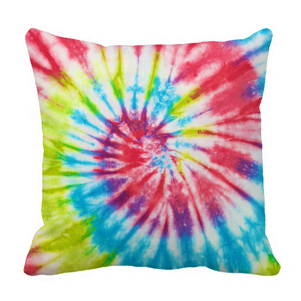 PHFZK Popular Rainbow Tie Dye Pillowcase Throw Pillow Cushion Cover Two