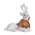 thumbnail image 1 of Estatua de ciervo blanco navideño, alce navideño, figura de alce navideño para fiesta Alce acostado, 1 of 9