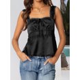 thumbnail image 3 of LMLYSoH Women Babydoll Tank Tops Slim Lace Trim Square Neck Sleeveless Backless Crop Shirt Summer Streetwear, 3 of 9