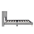 thumbnail image 3 of Spaco Corduroy Platform Bed Frame with Metal Legs, Platform Bed Frame Queen Size with Wood Slat Support, Easy Assembly, Gray, 3 of 9