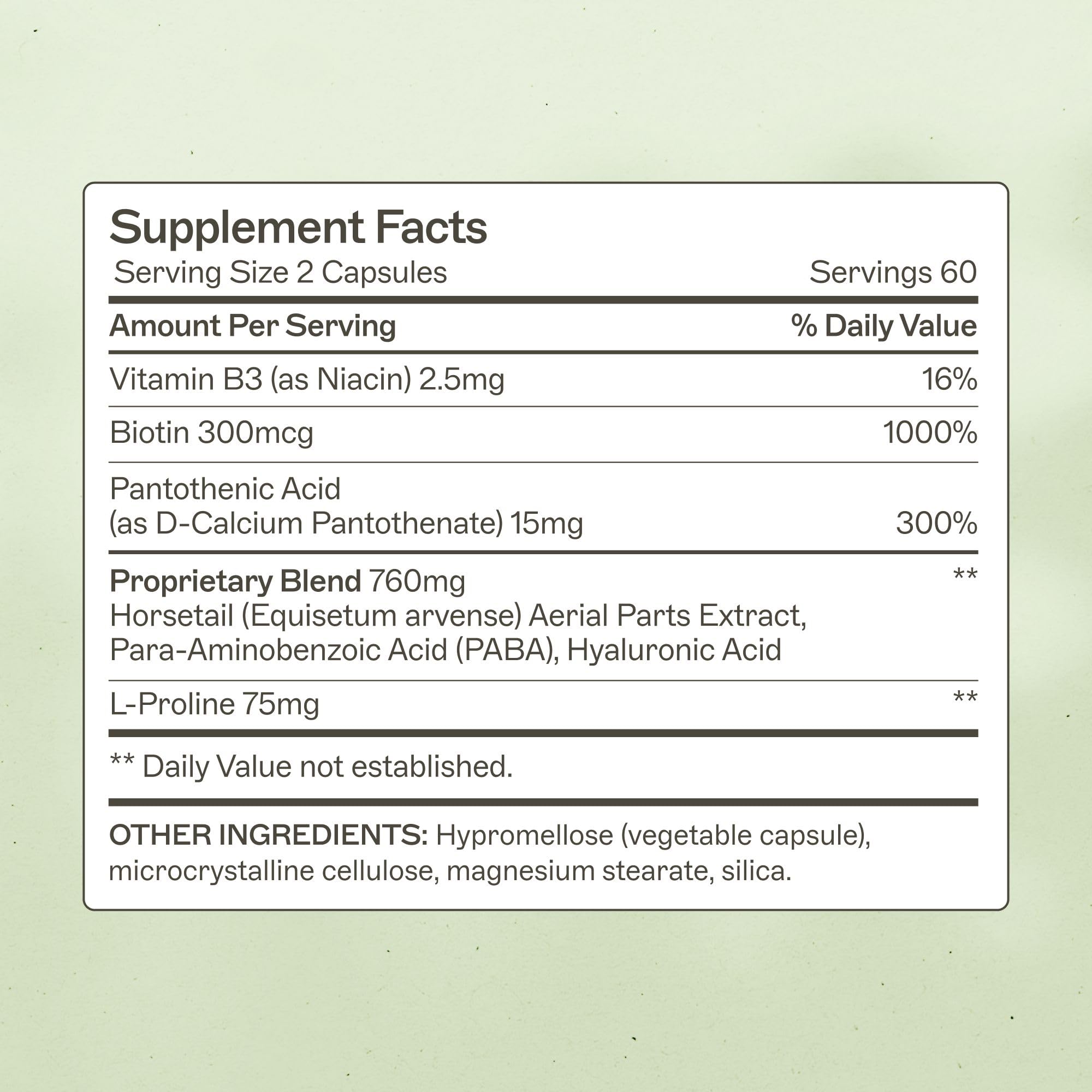 Amy Myers MD Hair Skin and Nails - Supports Strong Hair, Radiant Skin & Healthy Nails - L-Proline, Horsetail, Hyaluronic Acid - Gluten-Free - 120 Capsules (30 Servings)