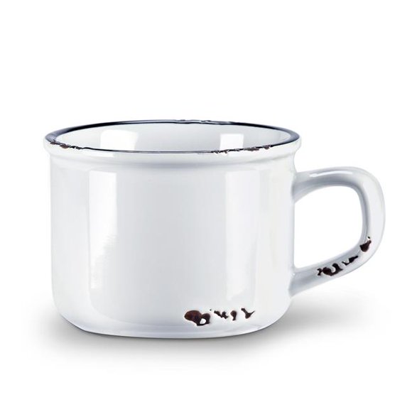 Abbott Collection AB-27-ENAMEL-CAP-WHT 2.5 in. Enamel Look Cappuccino Mug, White