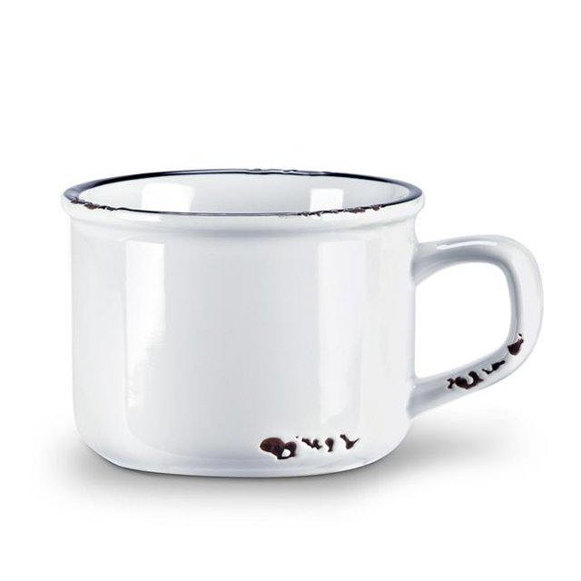 Abbott Collection AB-27-ENAMEL-CAP-WHT Tasse à Cappuccino Aspect Émail 2,5 Po, Blanc