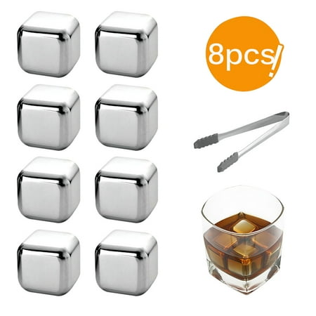 

Stainless Steel Ice Cubes Reusable Cooling Stones Whiskey Wine Keep Cold Drink