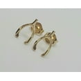 thumbnail image 2 of 14k Solid Yellow Gold Wishbone Good Luck Stud Earrings Push Back 9MM, 2 of 9