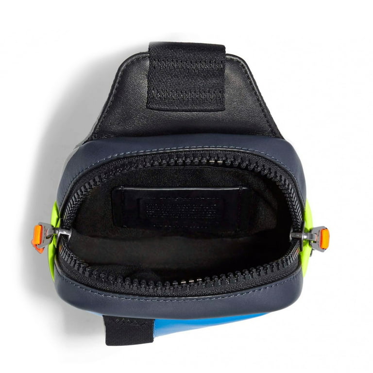 Coach Men s Refined Calf Leather Mini Edge Sling Pack Blue Multi