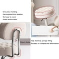 thumbnail image 3 of Chaise de Coiffeuse avec Roues, Tabourets Roulants Ronds avec Dossier, Chaise de Bureau en Cuir PU (Couleur : Marron, Taille : 46 * 73-82cm), 3 of 6