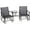 Brown#1, variant on Outdoor Furniture Sets, 2 Piece Patio Wicker Corner Sofa Set, Outdoor PE Rattan Furniture, with Curved Armrests and Padded Cushions for Balcony, Garden, or Lawn, Lawn, Dark Blue