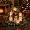 thumbnail image 3 of Christmas Lighted Centerpiece With Flameless Candle Glow Christmas Candle Candle Centerpieces For Tables Christmas Decor Lighted Tabletop Centerpiece For Dining Room Mantel Fireplace Gift,Reindeer, 3 of 6