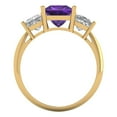thumbnail image 4 of 2.5 ct Princess Cut Natural Amethyst Three-Stone Engagement Ring for Women in 18K Yellow Gold, 4 of 5
