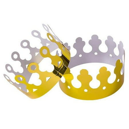 Mardi Gras Party Gold Foil Crowns ( qty of 24 )