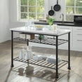 thumbnail image 5 of Acme Freyja Kitchen Island in White Cultured Marble and Gray Bars, Buffet and Dining Furniture, 5 of 7