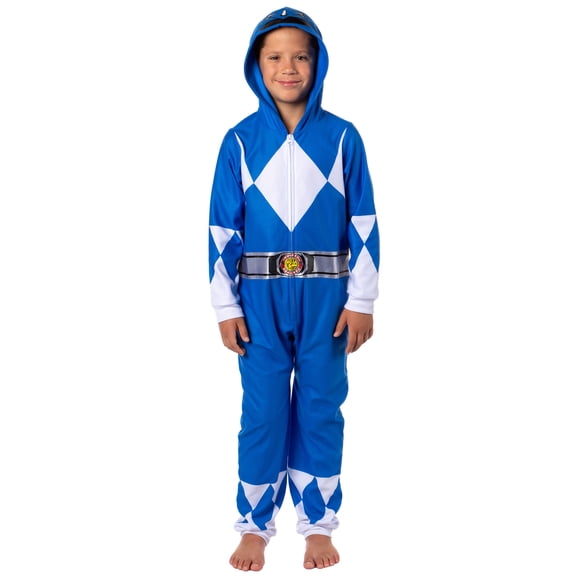 Mighty Morphin Power Rangers Union Suit Kids All Character Footless Hooded Pajama Boys Girls