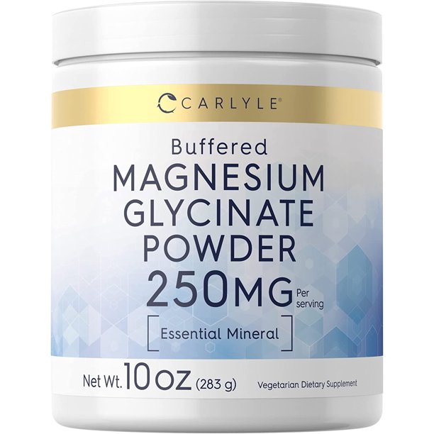 Magnesium Glycinate Powder 10 oz 250 mg Vegetarian by Carlyle