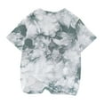 thumbnail image 3 of AJTQTH Shirts for Kids Unisex Short-Sleeved Tie-Dye T-Shirt Round Neck Top for Girls Boy Summer Casual Comfy Relaxed Fit Clothes Blouses Shirts Outfits Gray 5-6 Years, 3 of 4