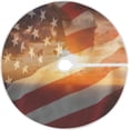 thumbnail image 1 of FMSHPON American Flag Tree Skirt Independence Day Xmas Christmas Tree Skirt Stand Mat for Holiday Party Decoration Indoor Outdoor 36 inches, 1 of 6