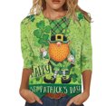 thumbnail image 2 of Hauts de Sortie Mode Femme T-shirt Imprimé Jour de la Saint-Patrick Manches 3/4 Blouse Col Rond Hauts Décontractés Hauts de Sortie pour Femmes Été en Liquidation, 2 of 4